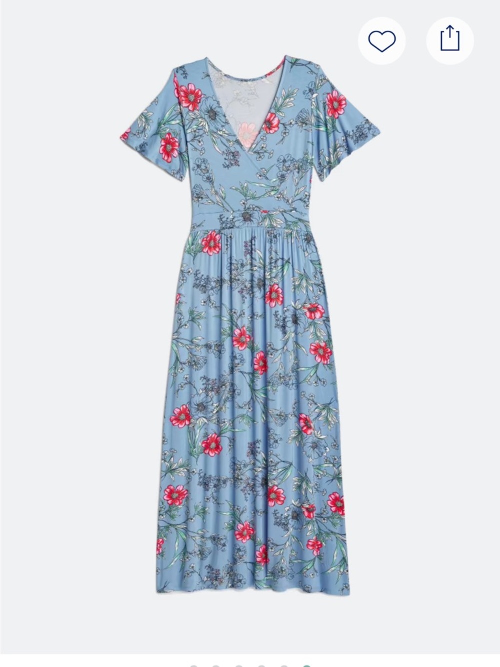 41 Hawthorn Elisse Surplice Maxi Dress. Blue floral.  Size XL